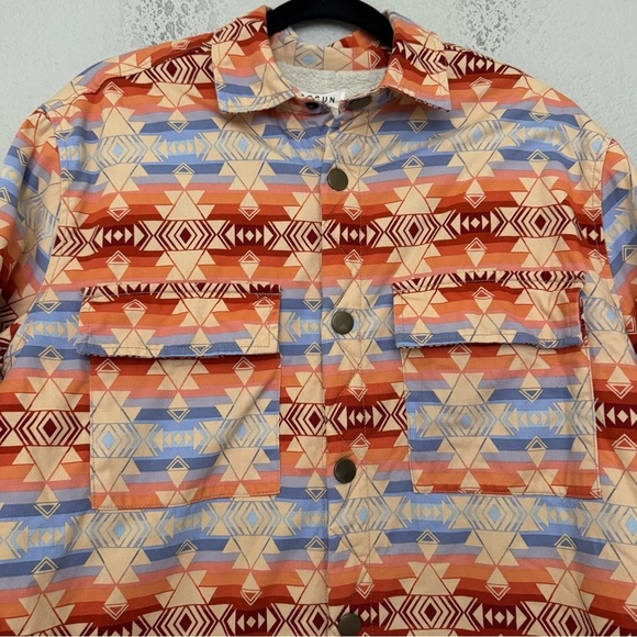 Pacsun Aztec Print Fleece Lined Snap Front Jacket Size Small - Picture 3 of 14
